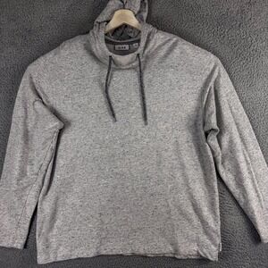 ROWM‎ Hoodie Mens XL Gray Speckled Pullover Hooded Long Sleeve Casual Sweater